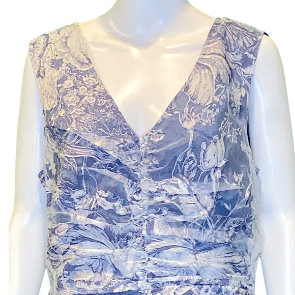 NWT JS Collections Maddison French Blue V-Neck Ruched Column Gown - Sz 12 - Picture 5 of 9